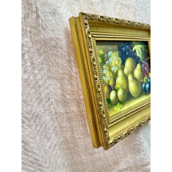 Original Mid-Century Italian Still Life Oil Painting Pears & Grapes R Ricci - Picture 6 of 13